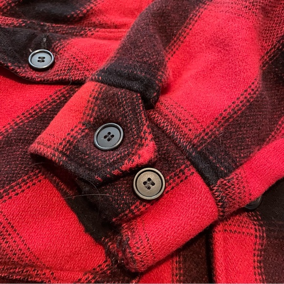 Stormy Kromer The Mackinaw Coat buffalo plaid red medium wool - Picture 6 of 8